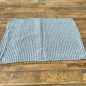 Brooklinen Pillow Sham Standard Size Gray & White Striped 100% Linen 19"x26"